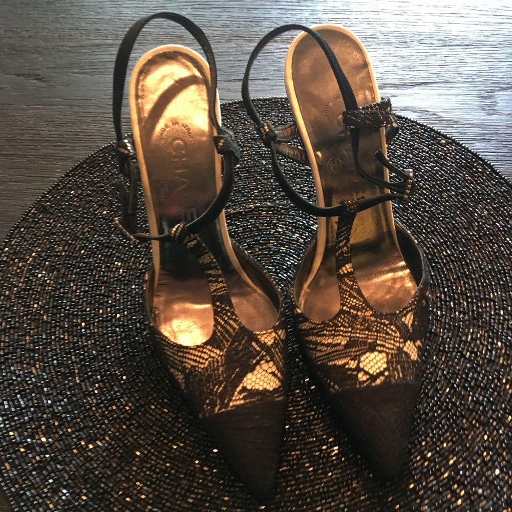 Chanel Lace T-strap